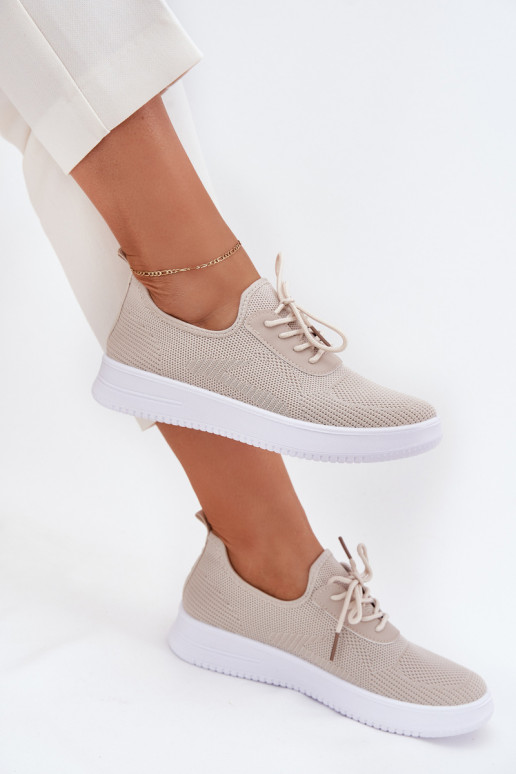 Un modèle convaincant baskets avec une plateforme Féminin beige Kalyra  Un modèle convaincant baskets avec une plateforme Féminin beige Kalyra