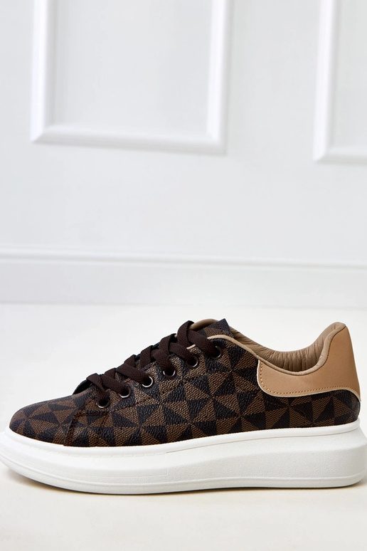 Baskets marron avec plateforme et... Baskets marron avec plateforme et...