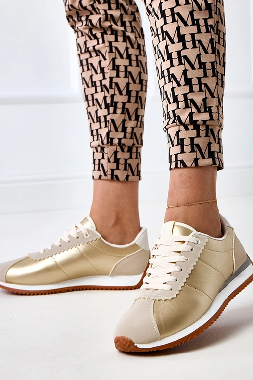 Baskets sportives couleur sable avec...