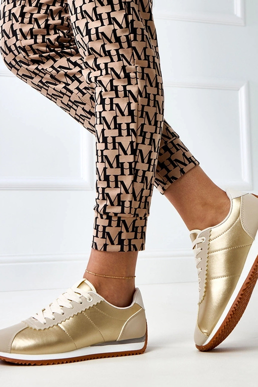 Baskets sportives couleur sable avec...