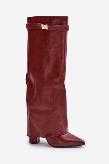 bottes pour femmes Eko PeauDANSyÀiniętą CholeÀką avec des talons Bourgogne Avamora 2