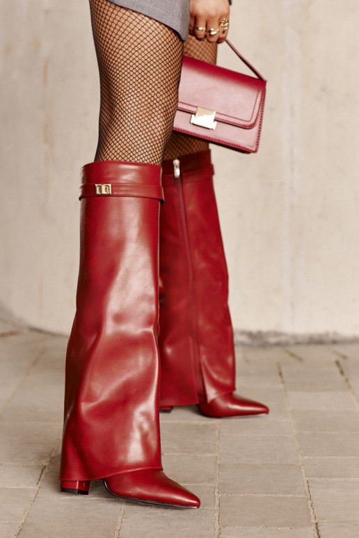 bottes pour femmes Eko PeauDANSyÀiniętą CholeÀką avec des talons Bourgogne Avamora