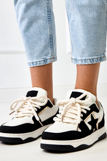 Baskets plateforme noir et...