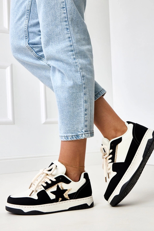 Baskets plateforme noir et blanc avec... Baskets plateforme noir et blanc avec...