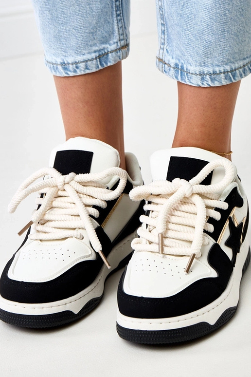 Baskets plateforme noir et blanc avec... Baskets plateforme noir et blanc avec...