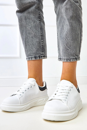 Baskets plateforme noir et...