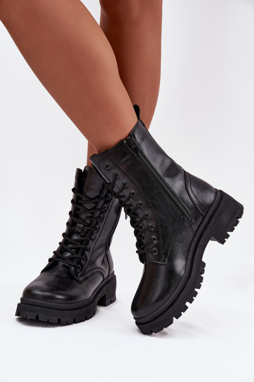 Bottines de travail Féminin réchaufferPodÀójnym Zamkiem couleur noire Perlina