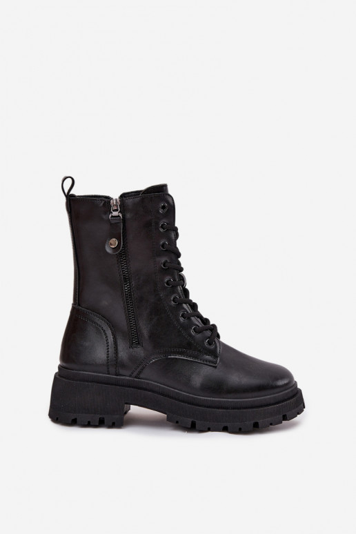 Bottines de travail Féminin réchaufferPodÀójnym Zamkiem couleur noire Perlina