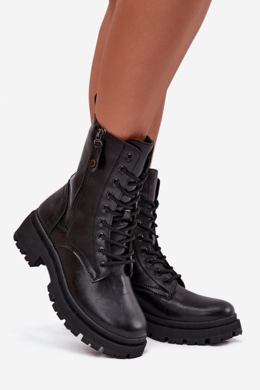 Bottines de travail Féminin réchaufferPodÀójnym Zamkiem couleur noire Perlina