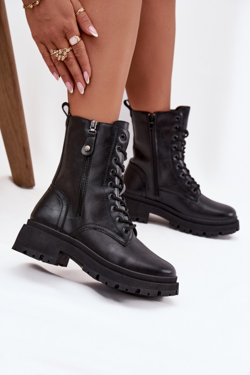 Bottines de travail Féminin réchaufferPodÀójnym Zamkiem couleur noire Perlina