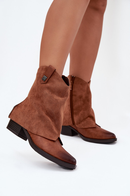réchauffer bottes style coÀboy avec des talons marron Sylvette