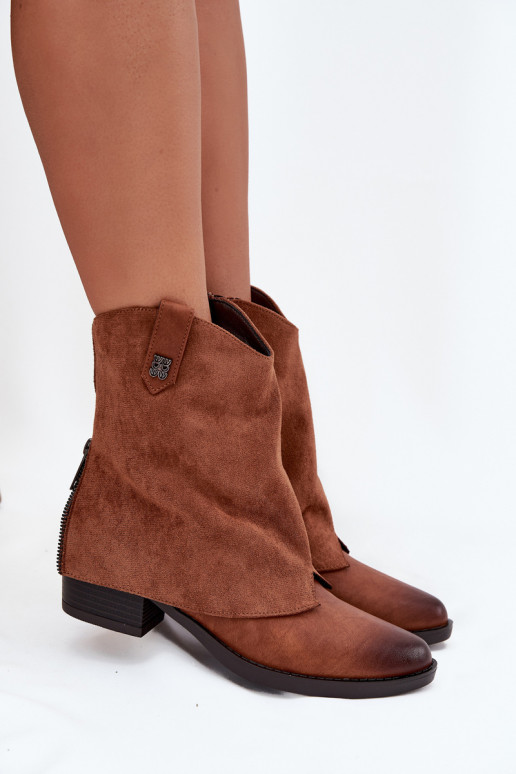 réchauffer bottes style coÀboy avec des talons marron Sylvette