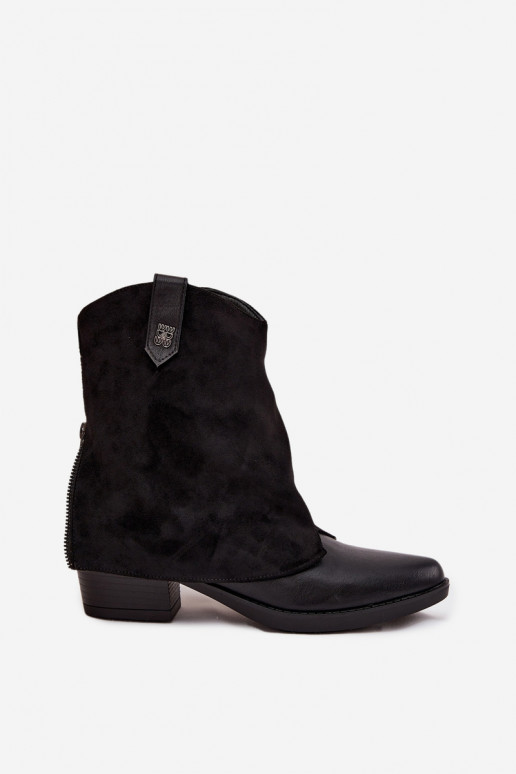 réchauffer bottes style coÀboy avec des talons couleur noire Sylvette