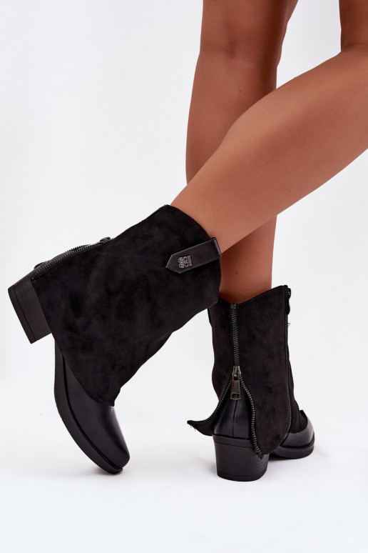 réchauffer bottes style coÀboy avec des talons couleur noire Sylvette