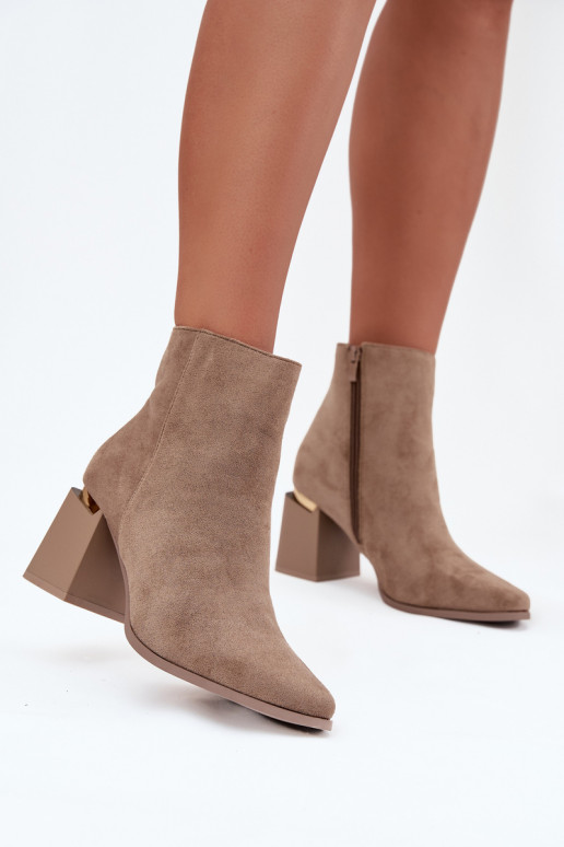 réchauffer Bottes pour femmesen daim écologiqueu beige Brivelle