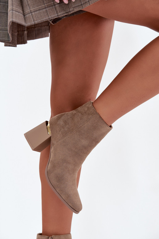 réchauffer Bottes pour femmesen daim écologiqueu beige Brivelle