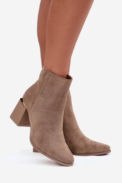 réchauffer Bottes pour femmesen daim écologiqueu beige Brivelle