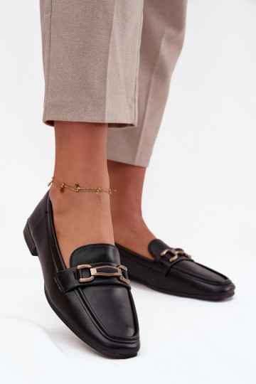 Mocassins pour femmes ornés couleur noire "Priscelle" 2