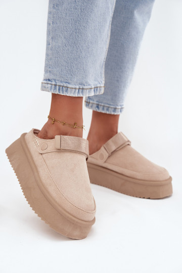 Bottes de neige Féminin avec une plateformeavec fermoir adhésifem couleur ivoire Jorielle 2