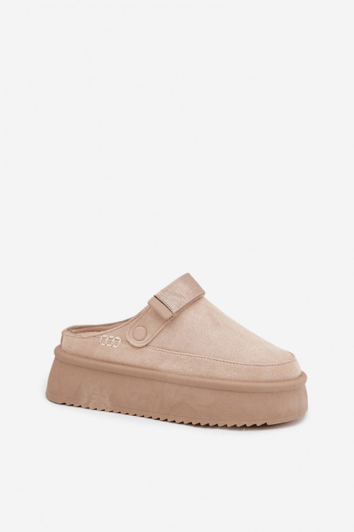 Bottes de neige Féminin avec une plateformeavec fermoir adhésifem couleur ivoire Jorielle