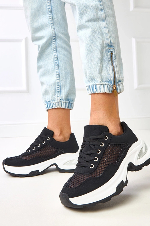 Baskets noires sur plateforme avec... Baskets noires sur plateforme avec...