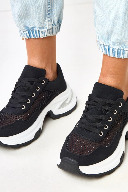 Baskets noires sur plateforme avec... Baskets noires sur plateforme avec...