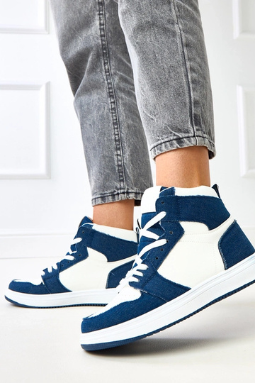Baskets hautes au-dessus de la cheville avec motif en denim sombre "Kasna" 2