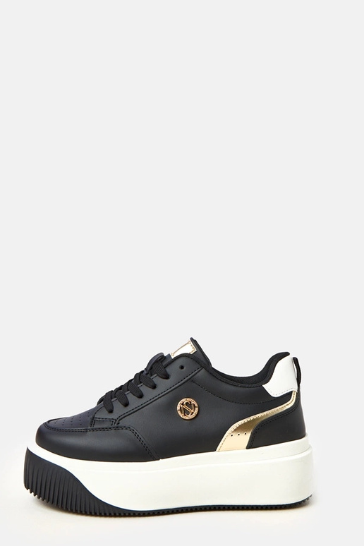 Baskets noires à plateforme avec... Baskets noires à plateforme avec...