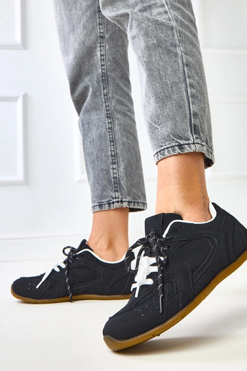 Baskets noires avec double lacet Casey