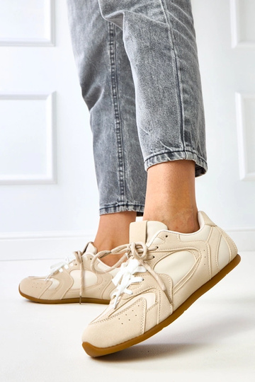 Baskets sable avec double lacet Casey