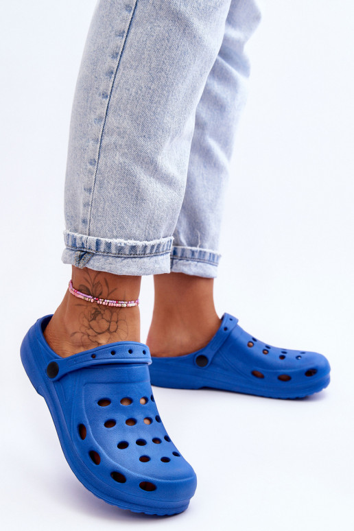 Féminin Chaussons couleur bleue Crocos en mousse EVA