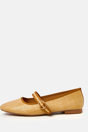 Ballerines tressées marron avec boucle Nonana