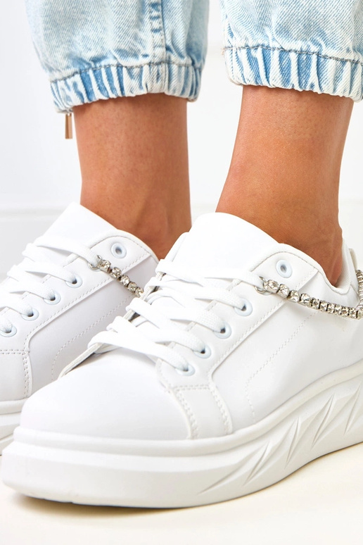 Baskets plateformes blanches avec... Baskets plateformes blanches avec...