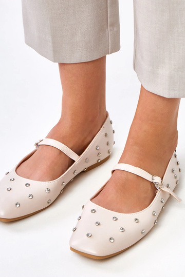 Ballerines couleur sable avec cristaux Heidi 2