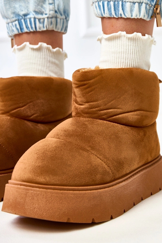 Bottines d'hiver marron chaudes à...