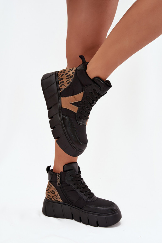 Peau Bottes pour femmes avec une plateforme réchauffer Vinceza 66838 couleur noire Peau Bottes pour femmes avec une plateforme réchauffer Vinceza 66838 couleur noire