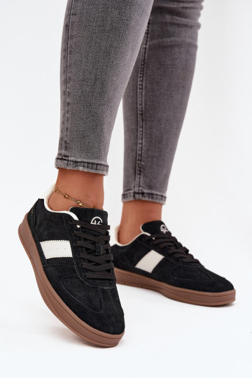 Chaussures sportives en daim noires pour femmes Vinceza 14029 2