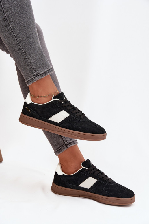 en daim Chaussures modèle baskets Féminin Vinceza 14029 couleur noire