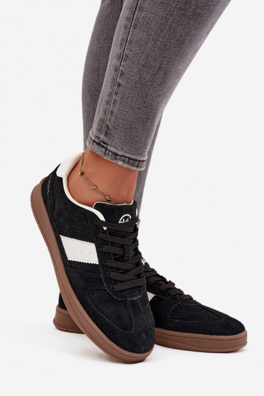 en daim Chaussures modèle baskets Féminin Vinceza 14029 couleur noire