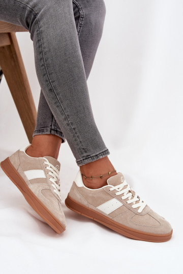 en daim Chaussures modèle baskets Féminin Vinceza 14029 beige