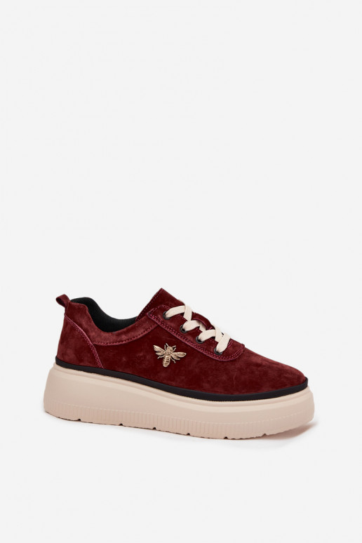 en daim chaussures Féminin avec une plateformePrzypinką Vinceza 41495 Bourgogne en daim chaussures Féminin avec une plateformePrzypinką Vinceza 41495 Bourgogne