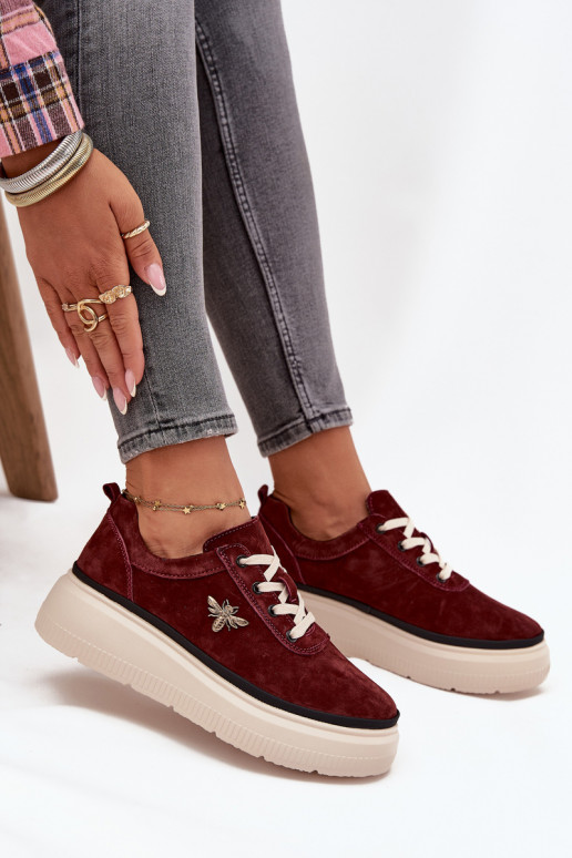 en daim chaussures Féminin avec une plateformePrzypinką Vinceza 41495 Bourgogne en daim chaussures Féminin avec une plateformePrzypinką Vinceza 41495 Bourgogne