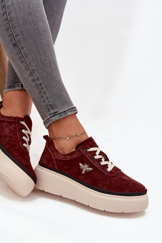 en daim chaussures Féminin avec une plateformePrzypinką Vinceza 41495 Bourgogne en daim chaussures Féminin avec une plateformePrzypinką Vinceza 41495 Bourgogne