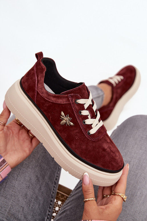 en daim chaussures Féminin avec une plateformePrzypinką Vinceza 41495 Bourgogne en daim chaussures Féminin avec une plateformePrzypinką Vinceza 41495 Bourgogne