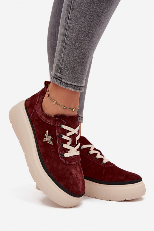 en daim chaussures Féminin avec une plateformePrzypinką Vinceza 41495 Bourgogne en daim chaussures Féminin avec une plateformePrzypinką Vinceza 41495 Bourgogne