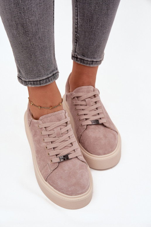 en daim Chaussures modèle baskets Féminin avec une plateforme Vinceza 79578 beige en daim Chaussures modèle baskets Féminin avec une plateforme Vinceza 79578 beige