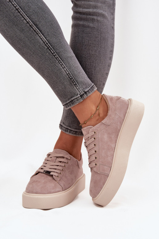 en daim Chaussures modèle baskets Féminin avec une plateforme Vinceza 79578 beige en daim Chaussures modèle baskets Féminin avec une plateforme Vinceza 79578 beige