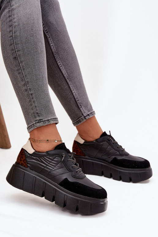 baskets Chaussures modèle baskets Féminin avec une plateforme Vinceza 58565 couleur noire