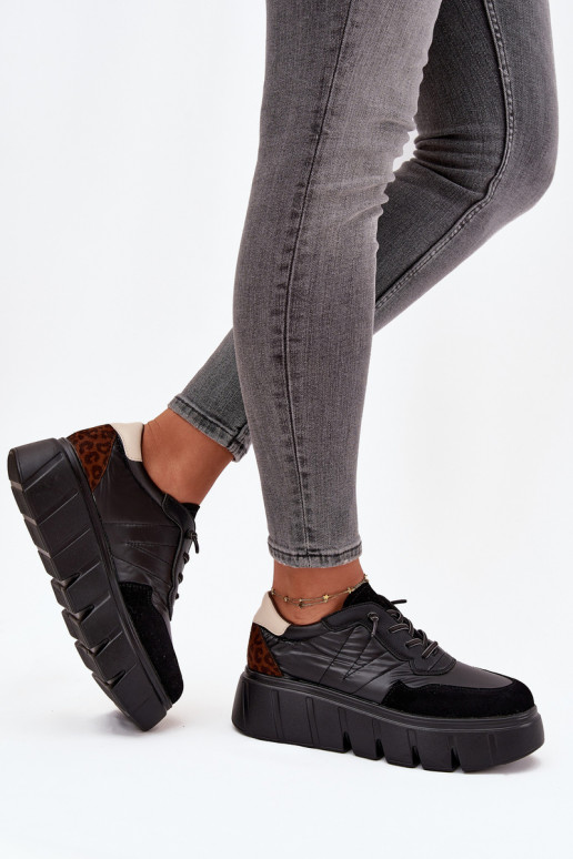 baskets Chaussures modèle baskets Féminin avec une plateforme Vinceza 58565 couleur noire