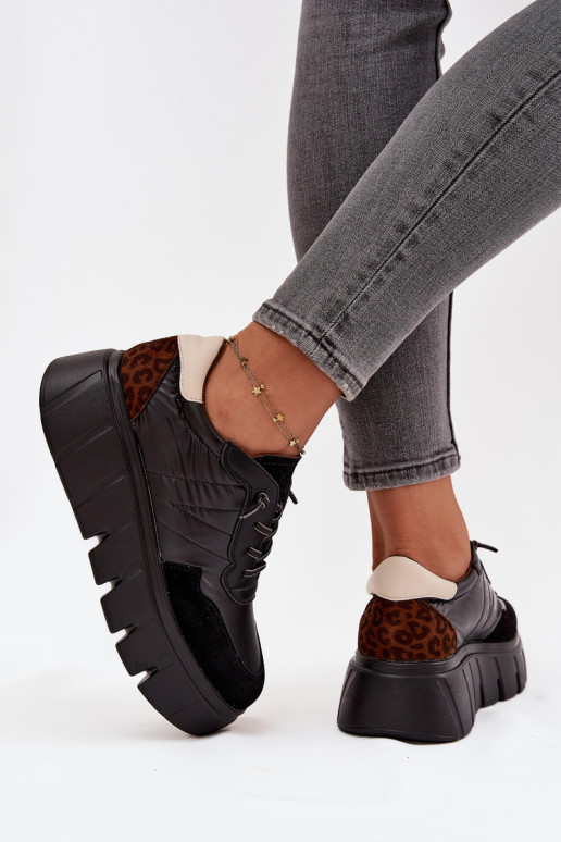 baskets Chaussures modèle baskets Féminin avec une plateforme Vinceza 58565 couleur noire